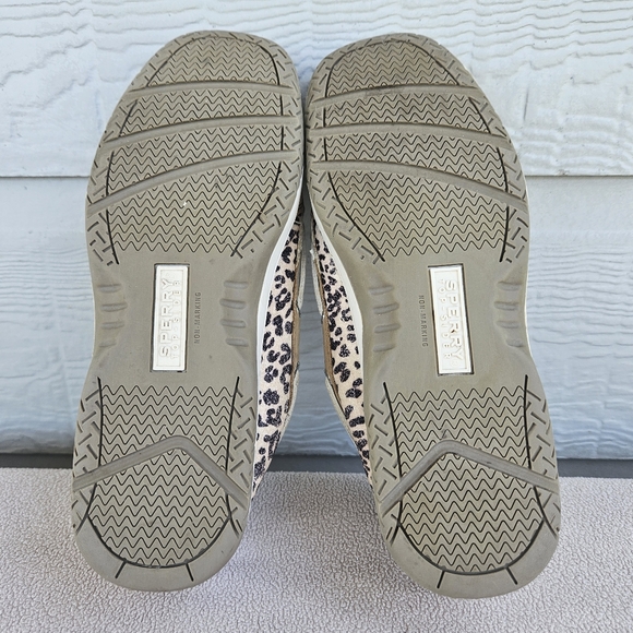 Sperry Top-Sider Angelfish Leather Suede Boat Shoes Leopard Youth Size 4 Tan - Picture 9 of 12